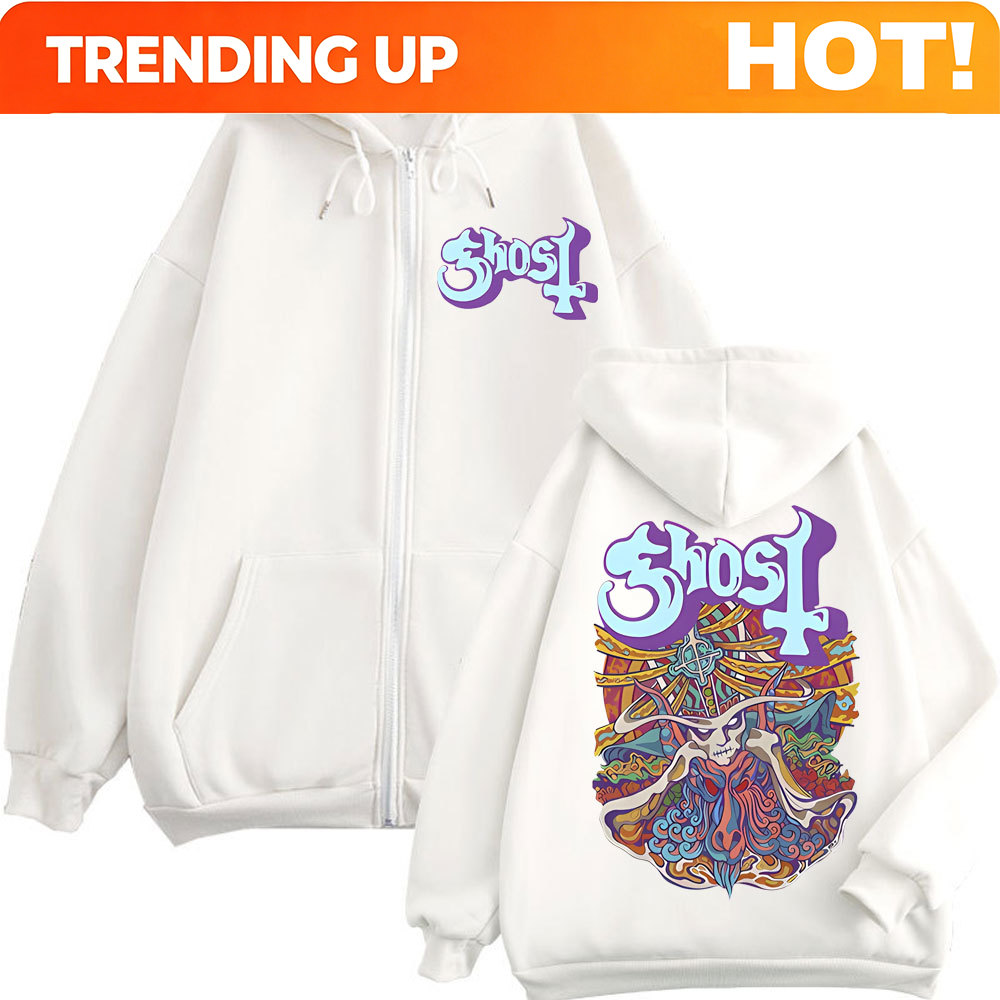 Mens Fashion Zip Up Hoodies - Ghost Band Grafische Rits Hoodies Mannen