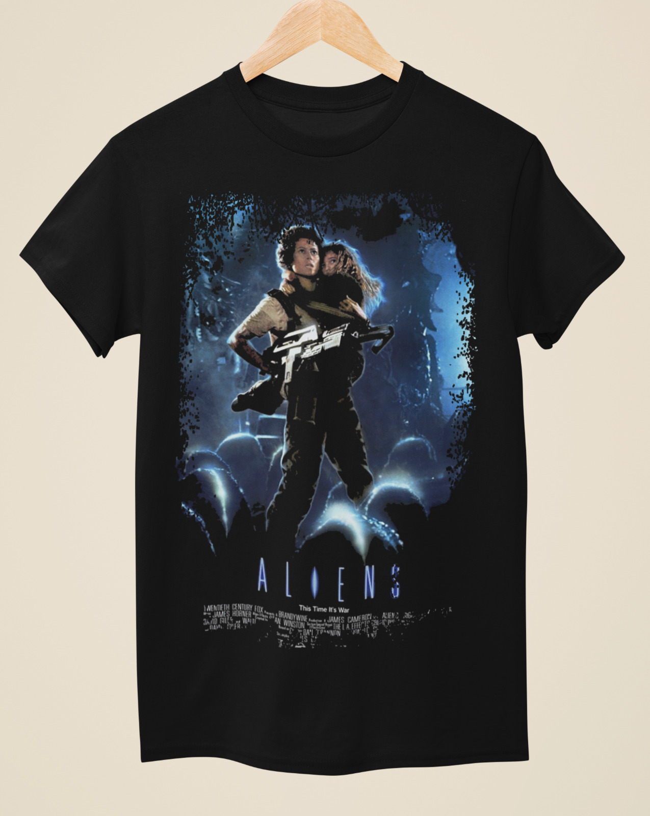 Poster Men Fashion - Aliens-Film Poster Geïnspireerd Unisex Zwart T-Shirt
