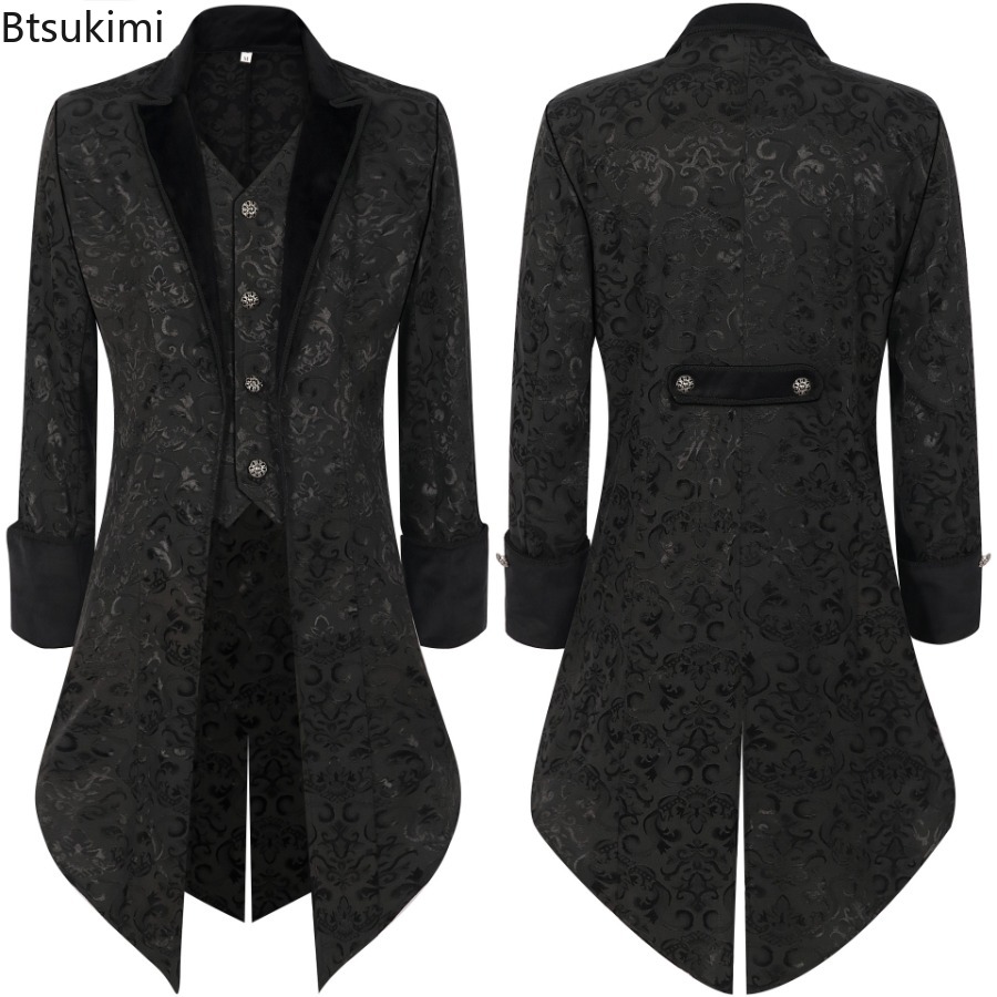 Men'S Fashion Videos - 2026 Herenmode: geplooide steampunk-jas in retro-stijl,