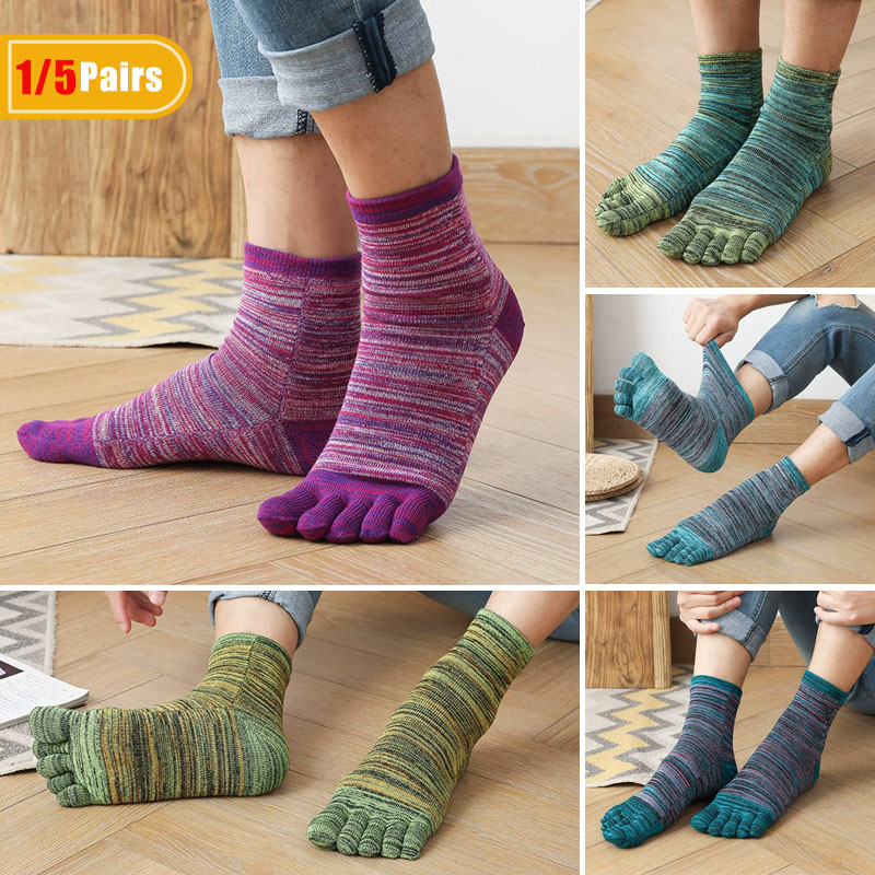 Socks Ankle Men - 1/5 Pairs Man Kleurrijke Teen Happy