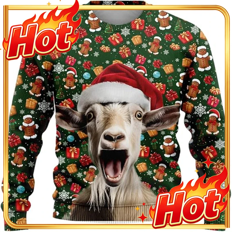 Grappige dierenprint met geite - Mens Fashion Clothes recensie en prijs
