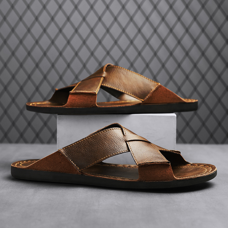 Mode Echt Leer Mannen Slippers - Men'S Fashion News recensie en prijs