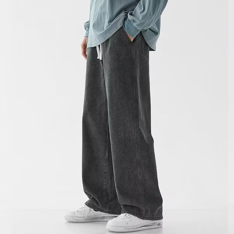 Koreaanse mode heren baggy jea - Men'S Fashion Grey Jeans recensie en prijs